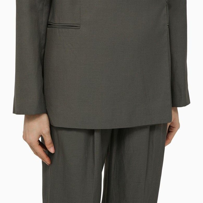 sandyato single-breasted grey viscose blazer by Selfnex