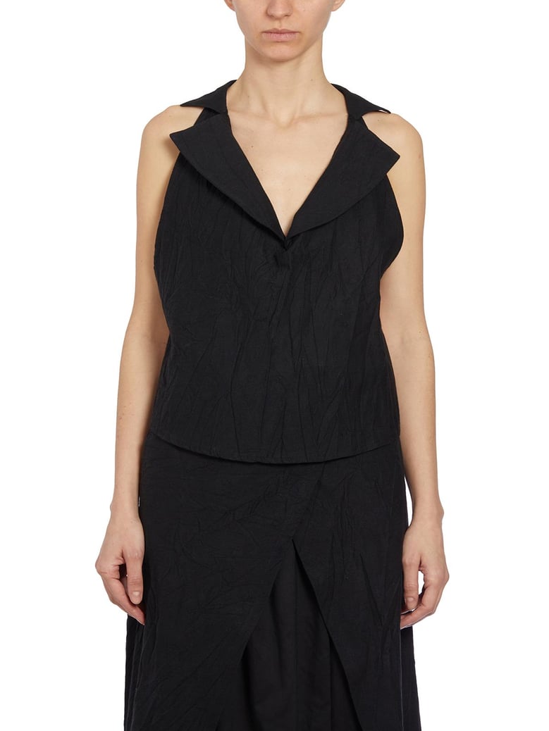 gilet in lino con rever by Selfnex
