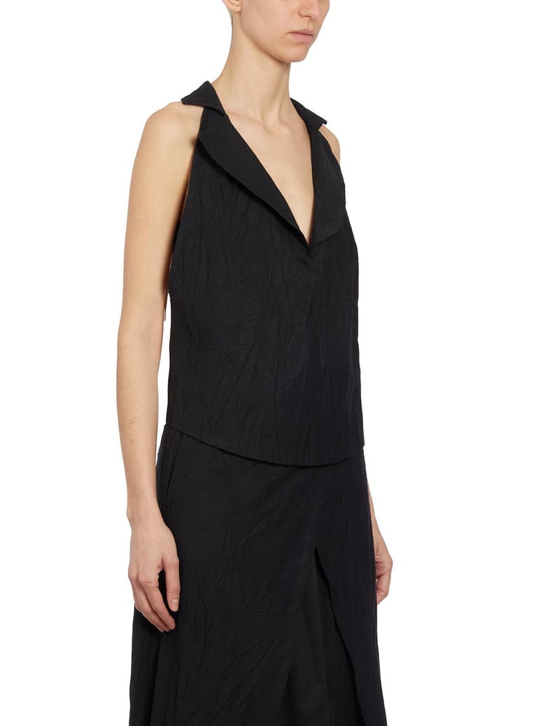 gilet in lino con rever by Selfnex