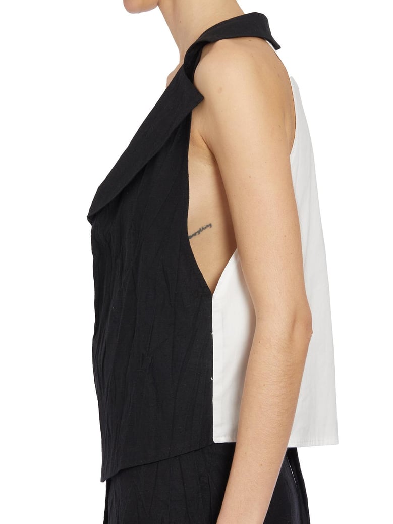 gilet in lino con rever by Selfnex
