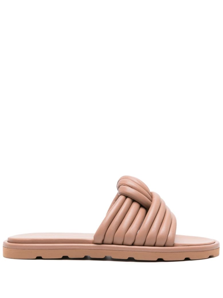 leather flat sandals by Selfnex