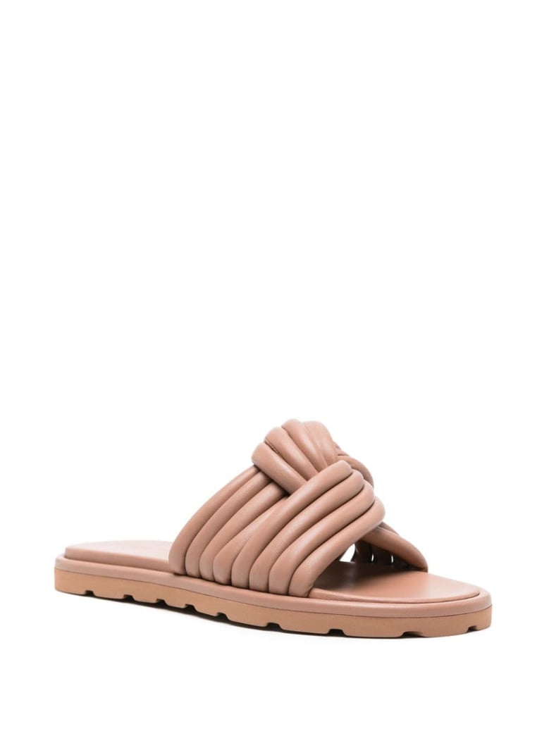 leather flat sandals by Selfnex