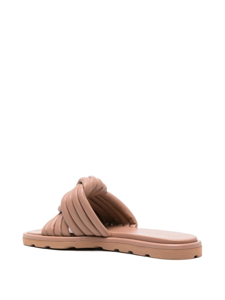 leather flat sandals by Selfnex