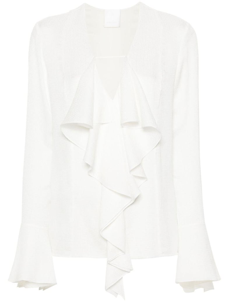 silk ruffled blouse by Selfnex