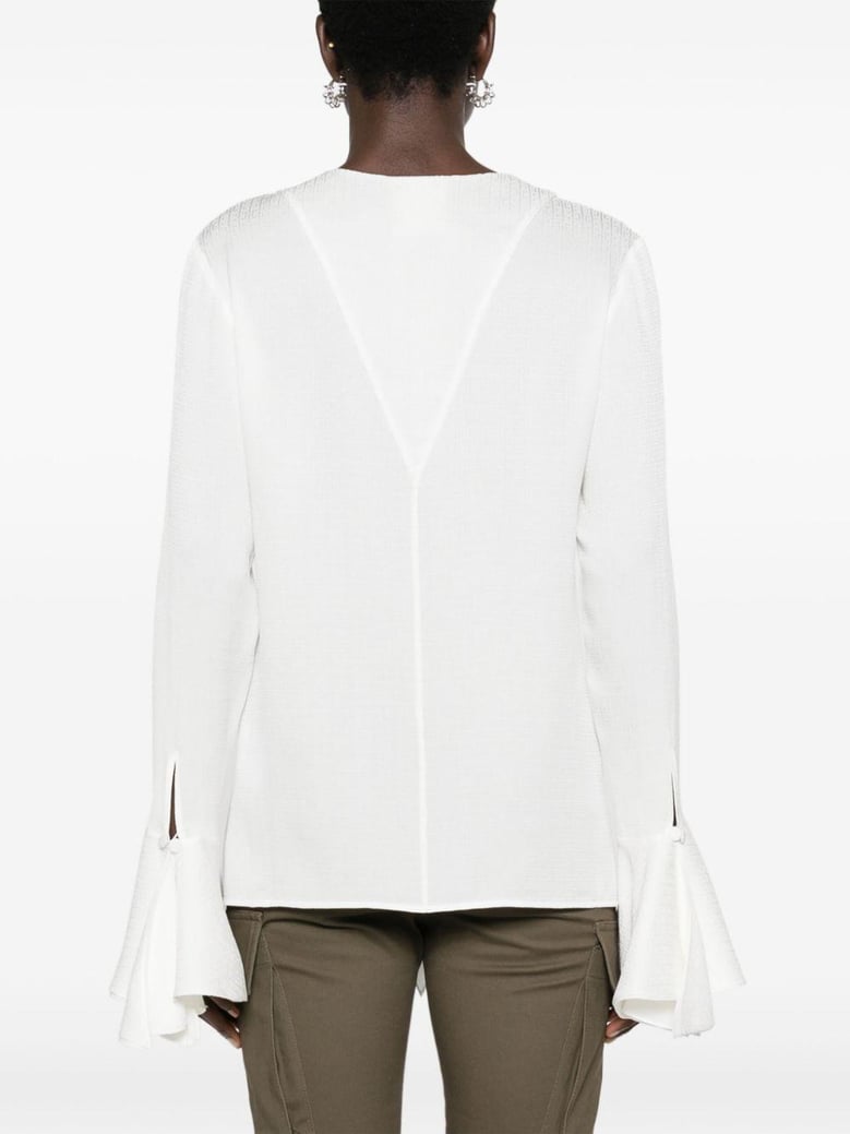 silk ruffled blouse by Selfnex