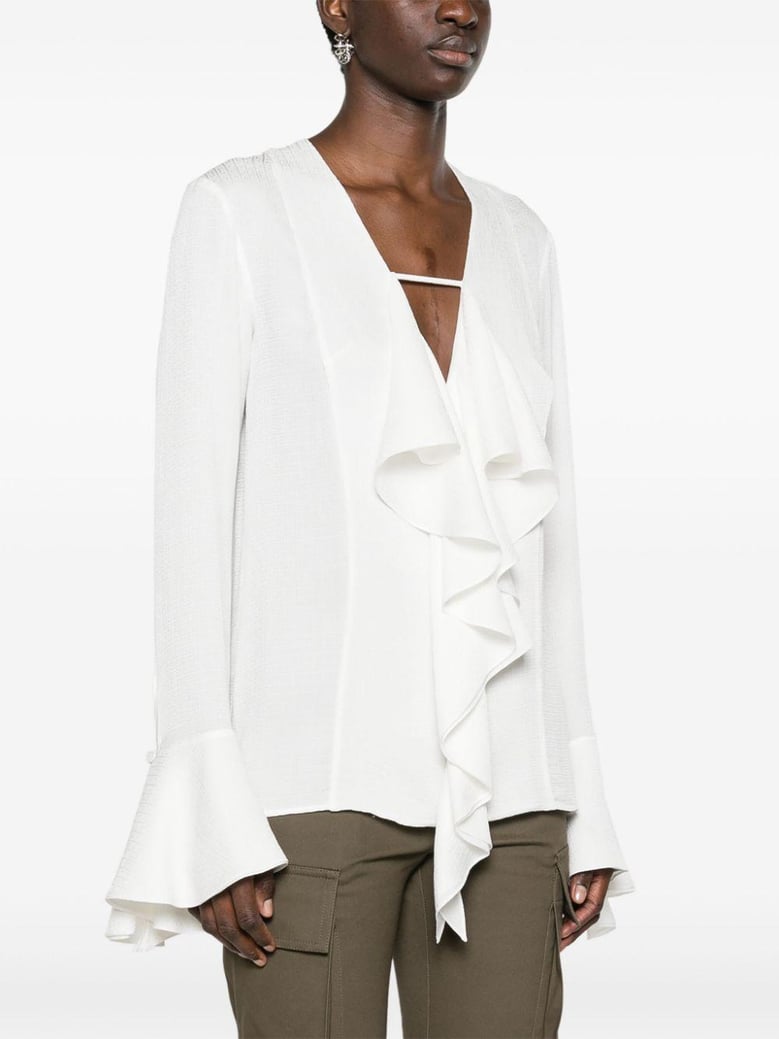 silk ruffled blouse by Selfnex
