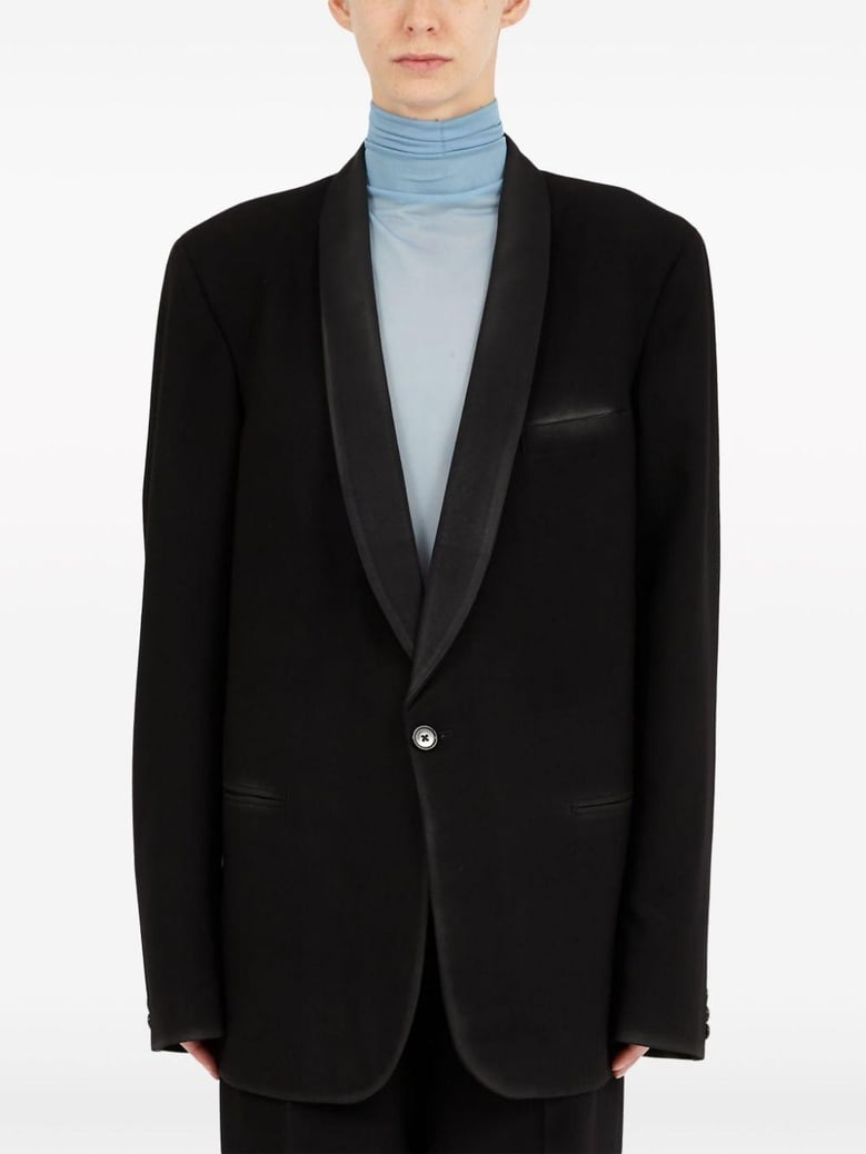 wool single-breasted blazer jacket by Selfnex