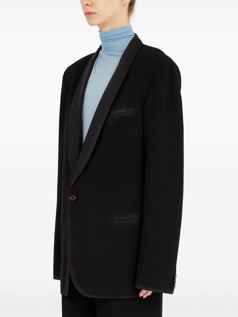 wool single-breasted blazer jacket by Selfnex