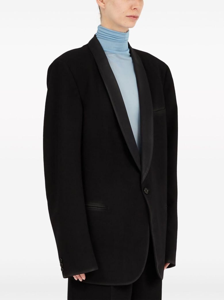 wool single-breasted blazer jacket by Selfnex