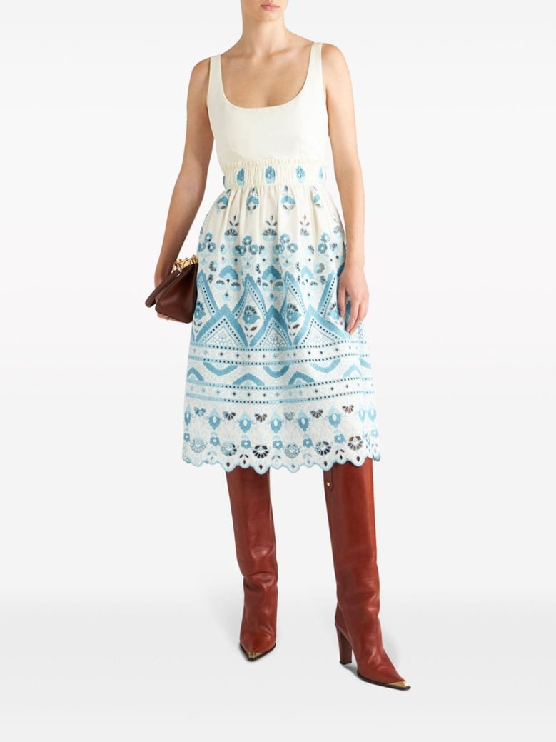 cotton blend short dress by Selfnex