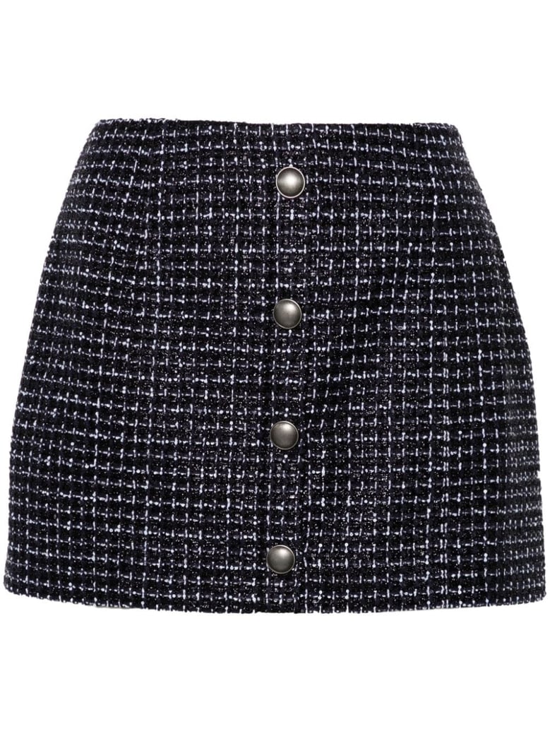 sequin checked tweed mini skirt by Selfnex