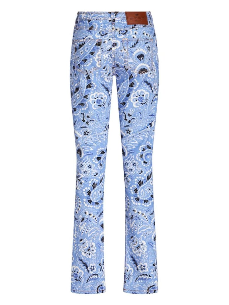 printed denim jeans by Selfnex