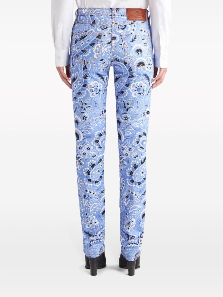 printed denim jeans by Selfnex