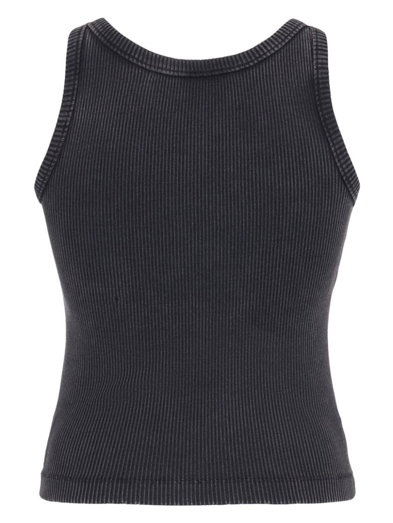 logo ribbed cotton tank top by Selfnex