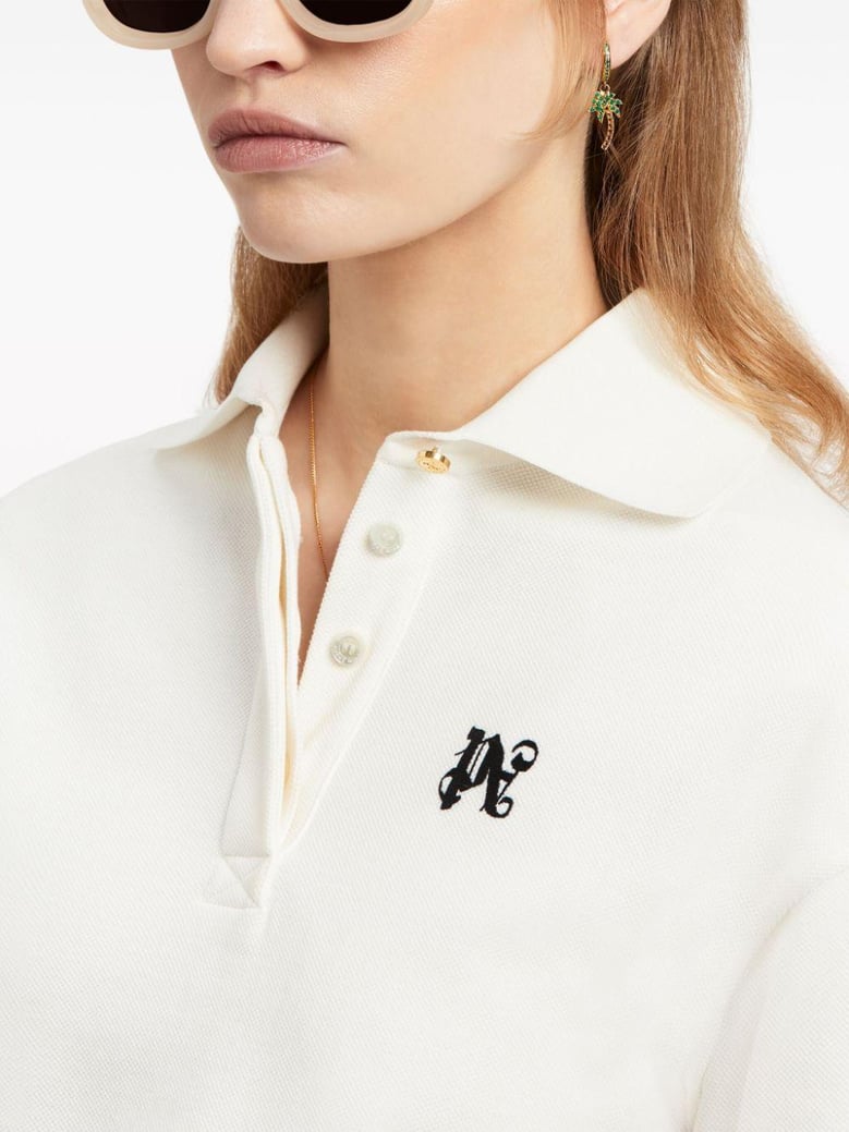 monogram cropped polo shirt by Selfnex