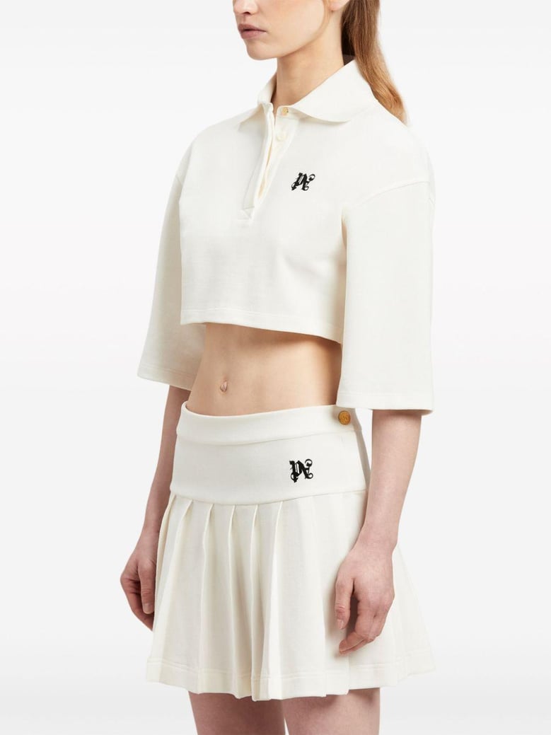 monogram cropped polo shirt by Selfnex