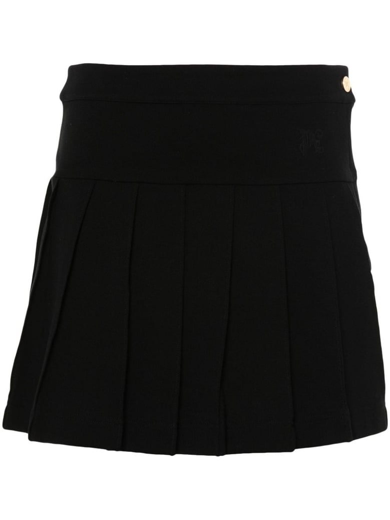 monogram pleated skirt by Selfnex