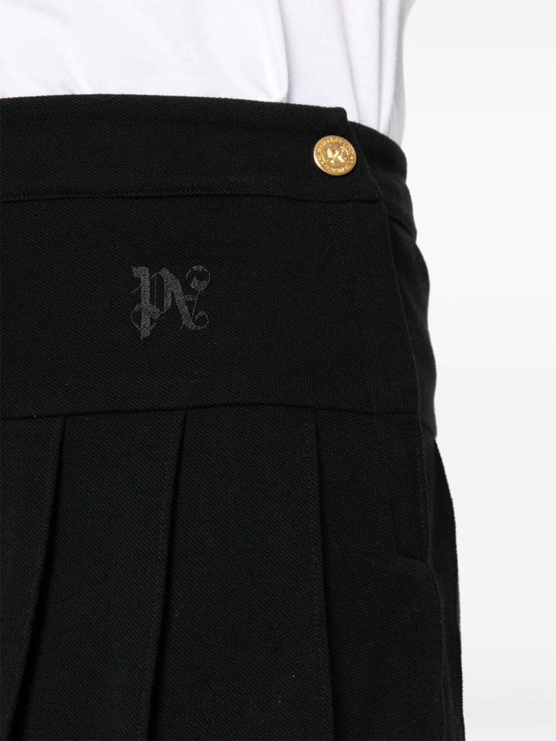 monogram pleated skirt by Selfnex