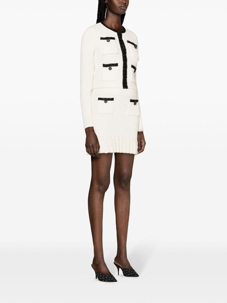 structured knit mini skirt by Selfnex
