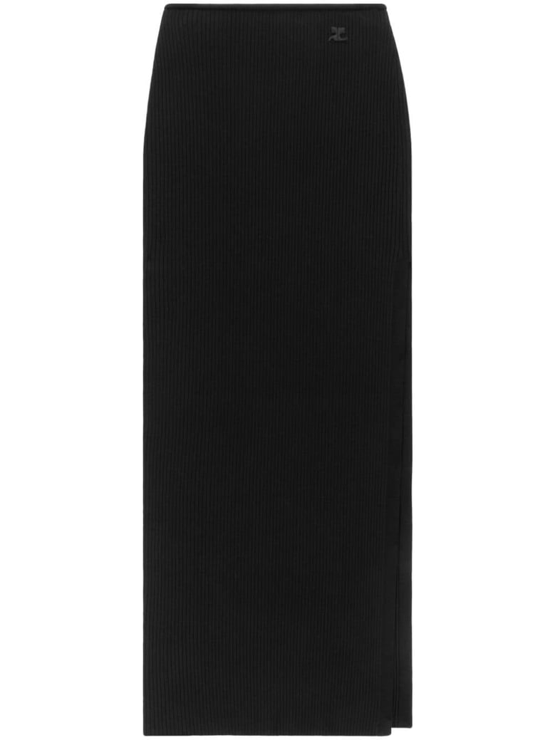 long ribbed fitted skirt by Selfnex