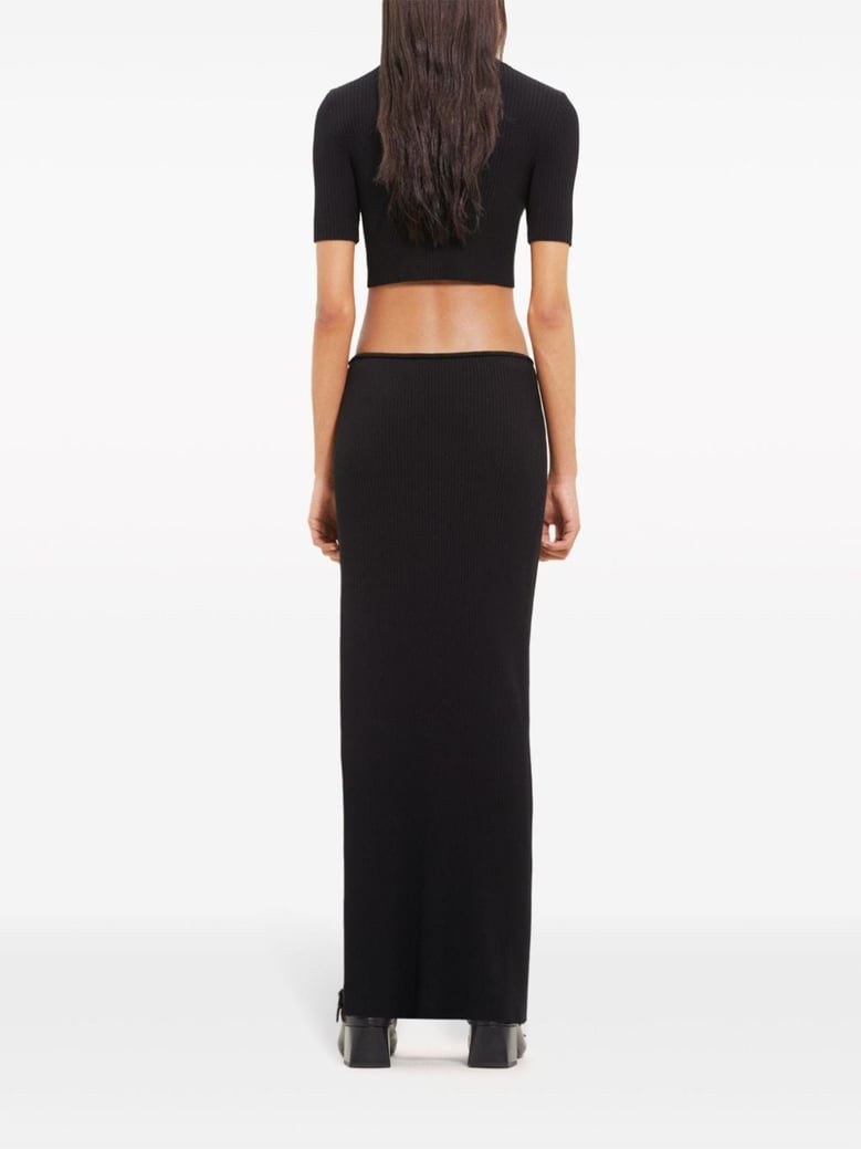 long ribbed fitted skirt by Selfnex