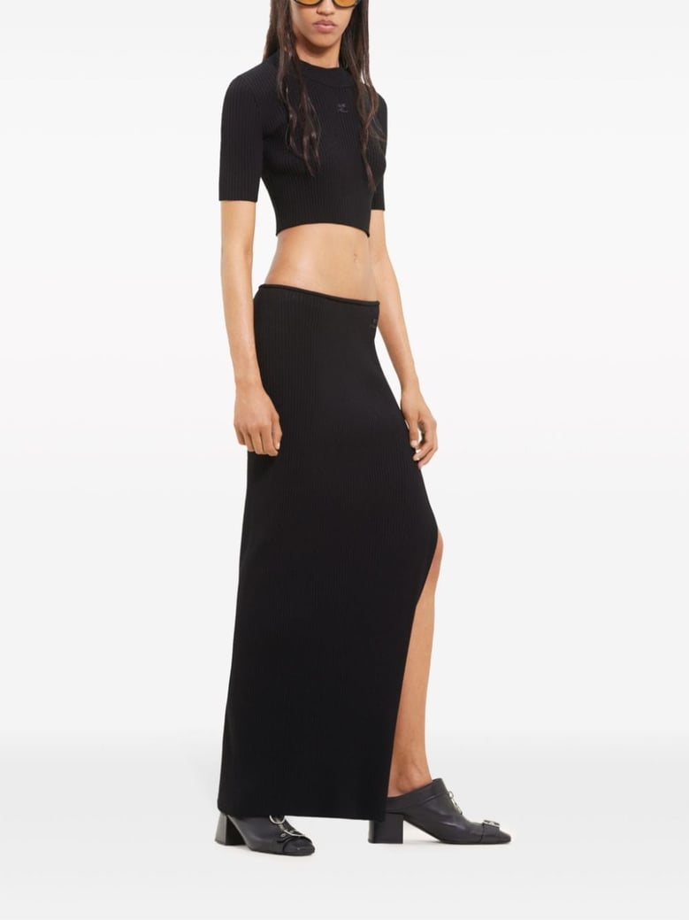 long ribbed fitted skirt by Selfnex