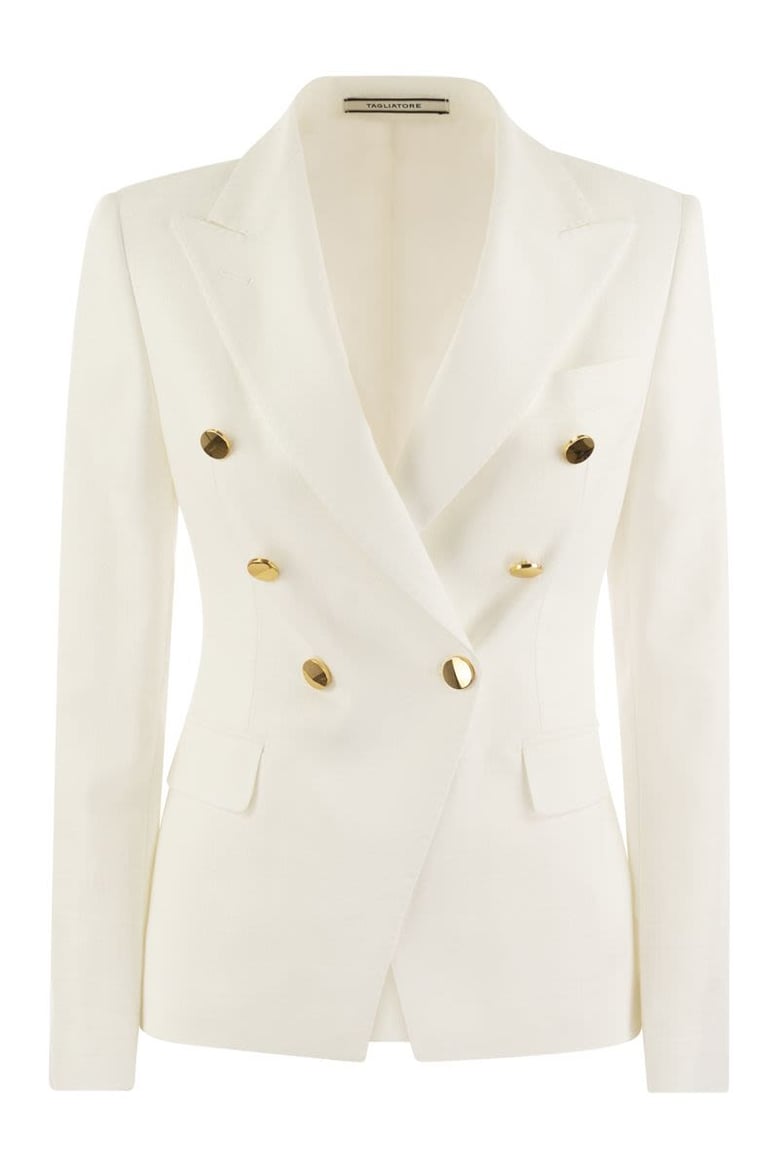 alicya - double-breasted jersey blazer by Selfnex