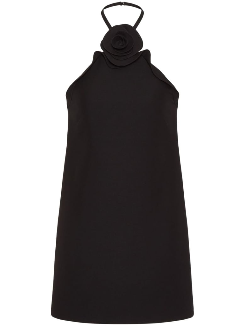 vestido negro tirantes escote flor by Selfnex