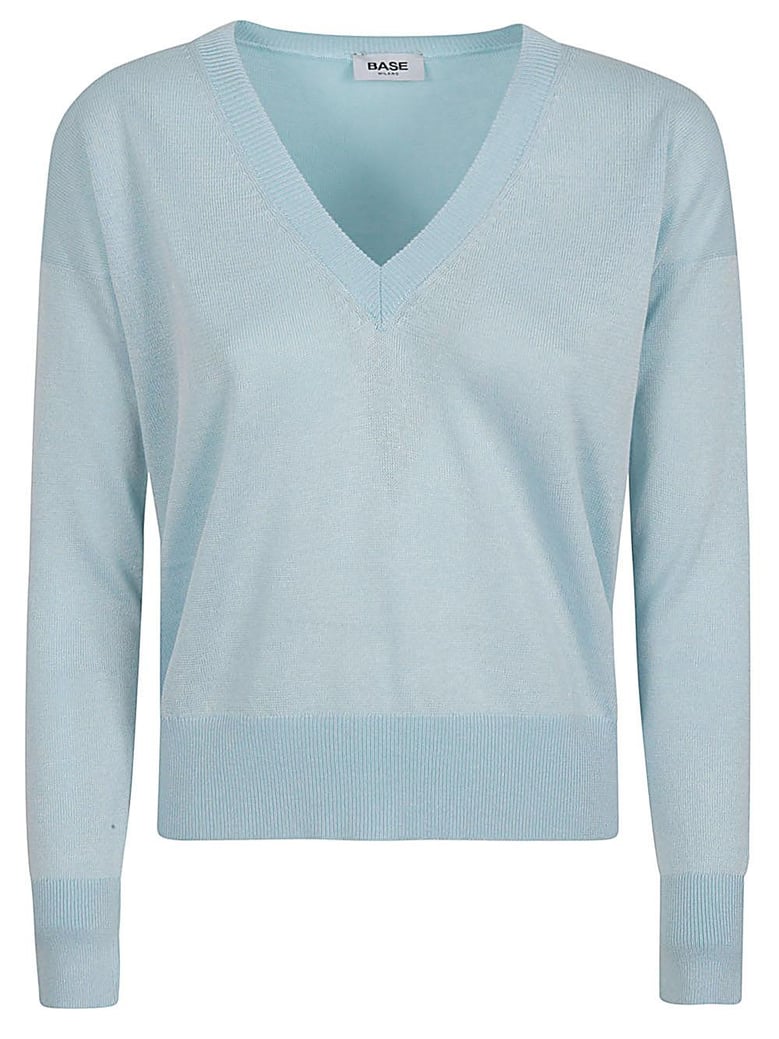 cotton blend v-neck sweater by Selfnex