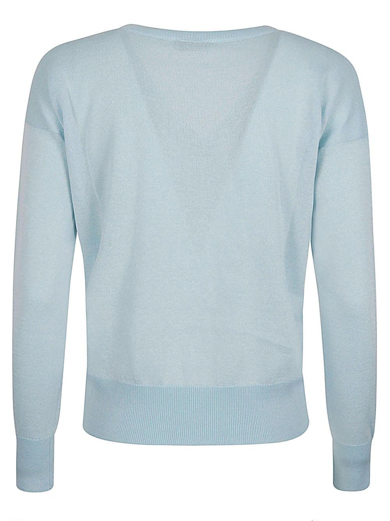 cotton blend v-neck sweater by Selfnex