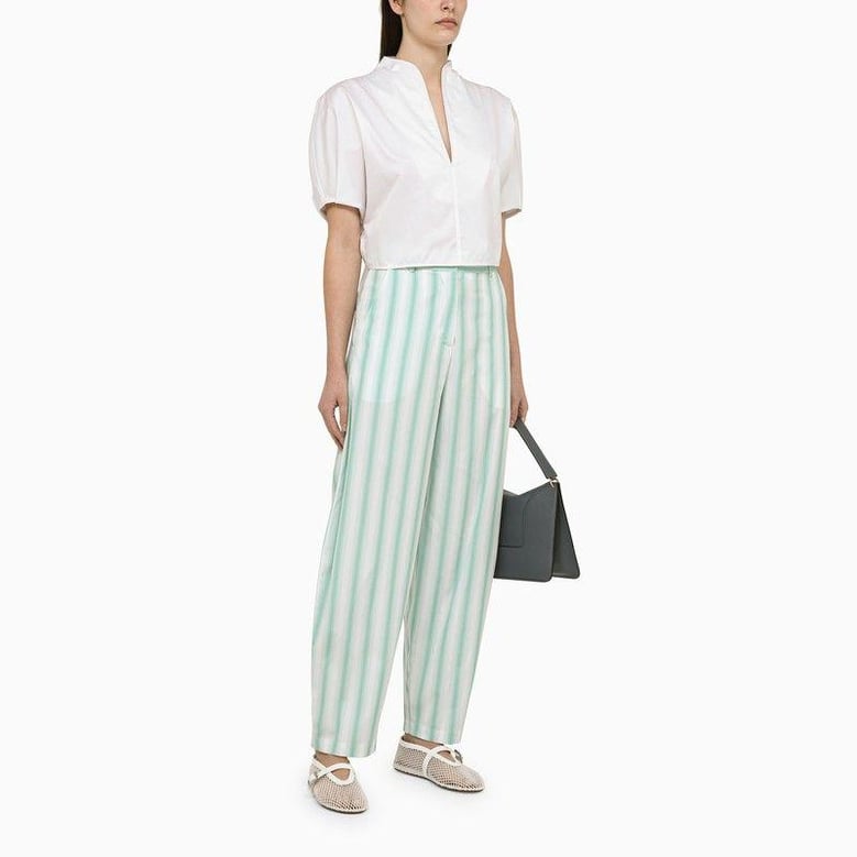 beatty striped cotton trousers by Selfnex