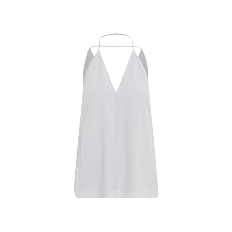 double-halter silk top by Selfnex