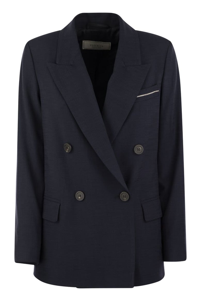 viscose blend double-breasted blazer by Selfnex