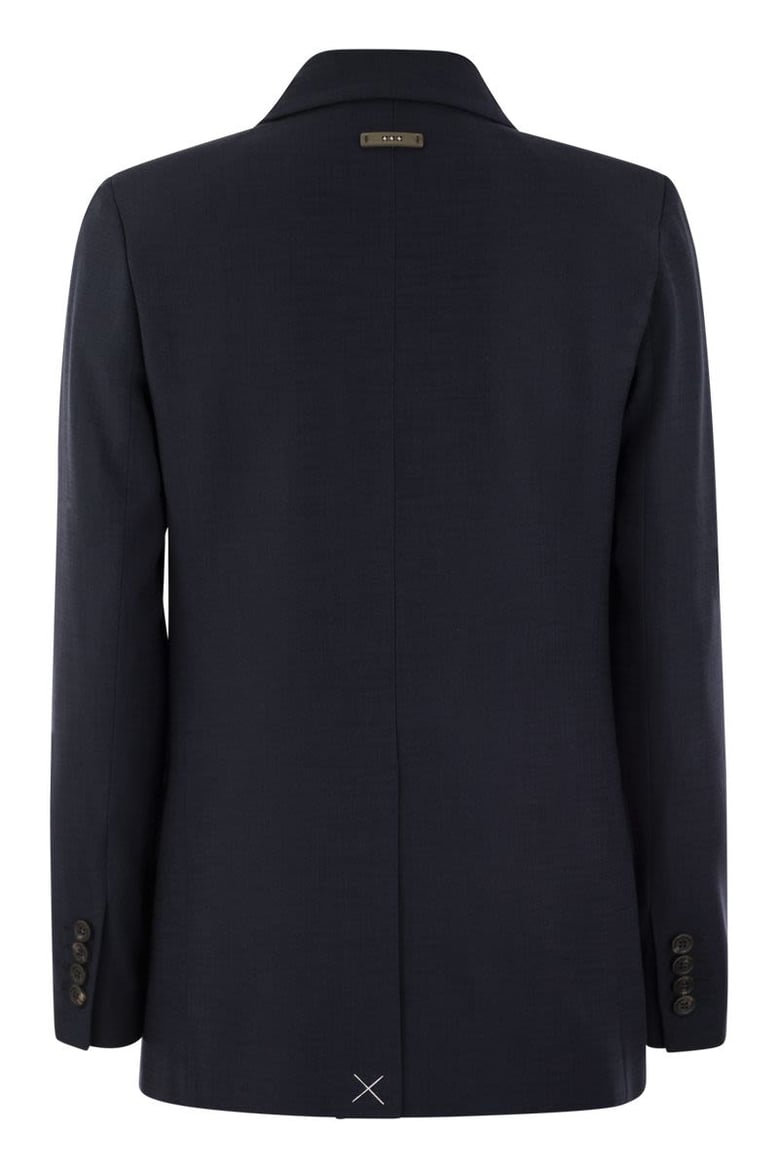 viscose blend double-breasted blazer by Selfnex