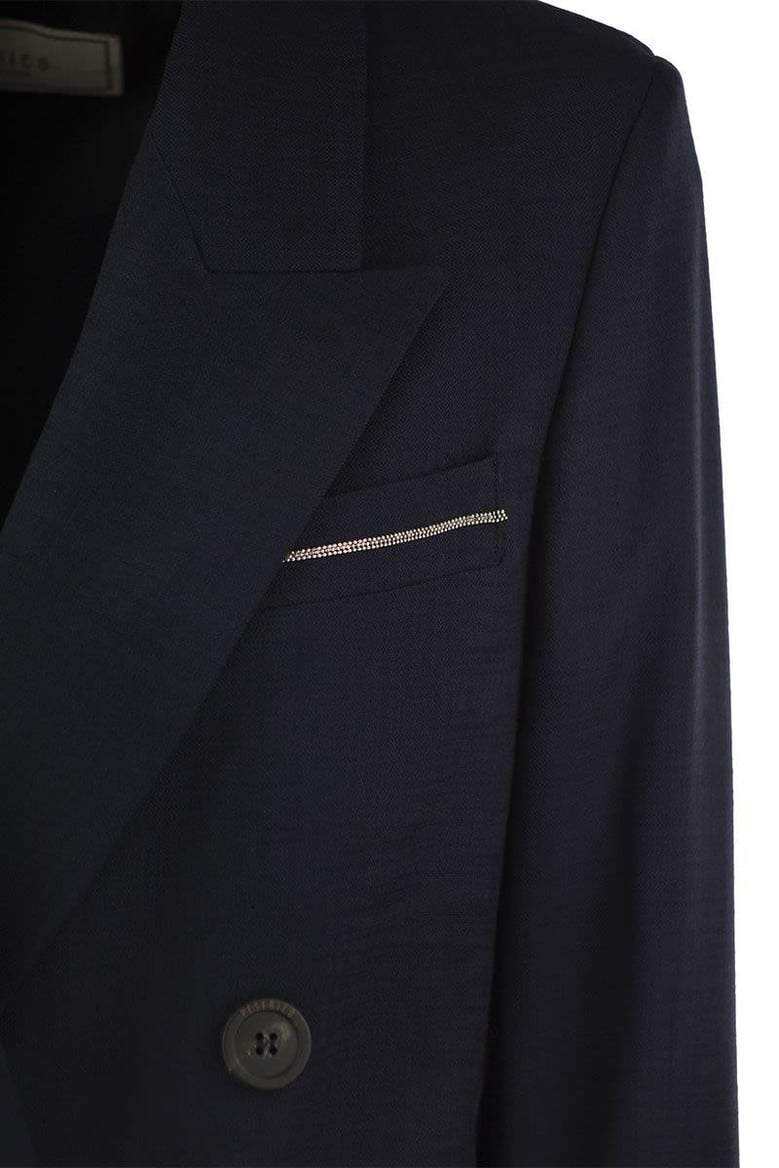 viscose blend double-breasted blazer by Selfnex