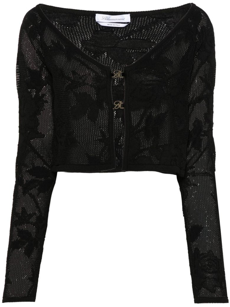 embroidered cropped cardigan by Selfnex