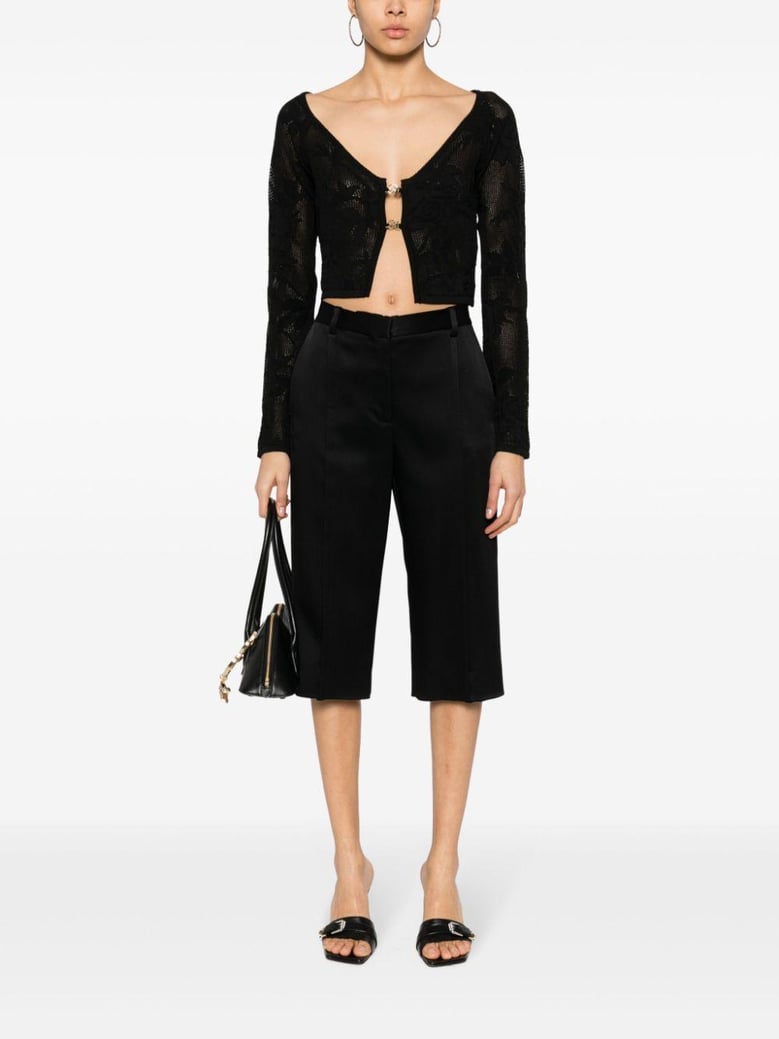 embroidered cropped cardigan by Selfnex