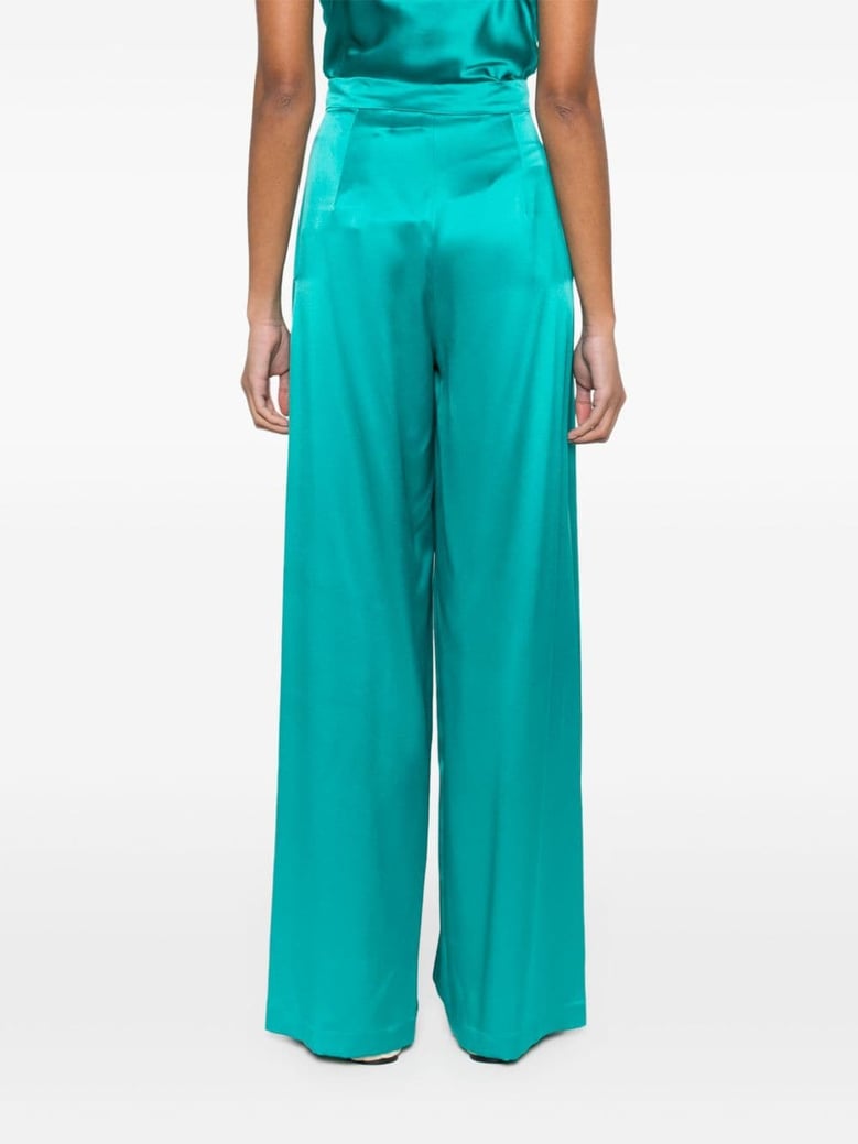 satin wide-leg silk trousers by Selfnex