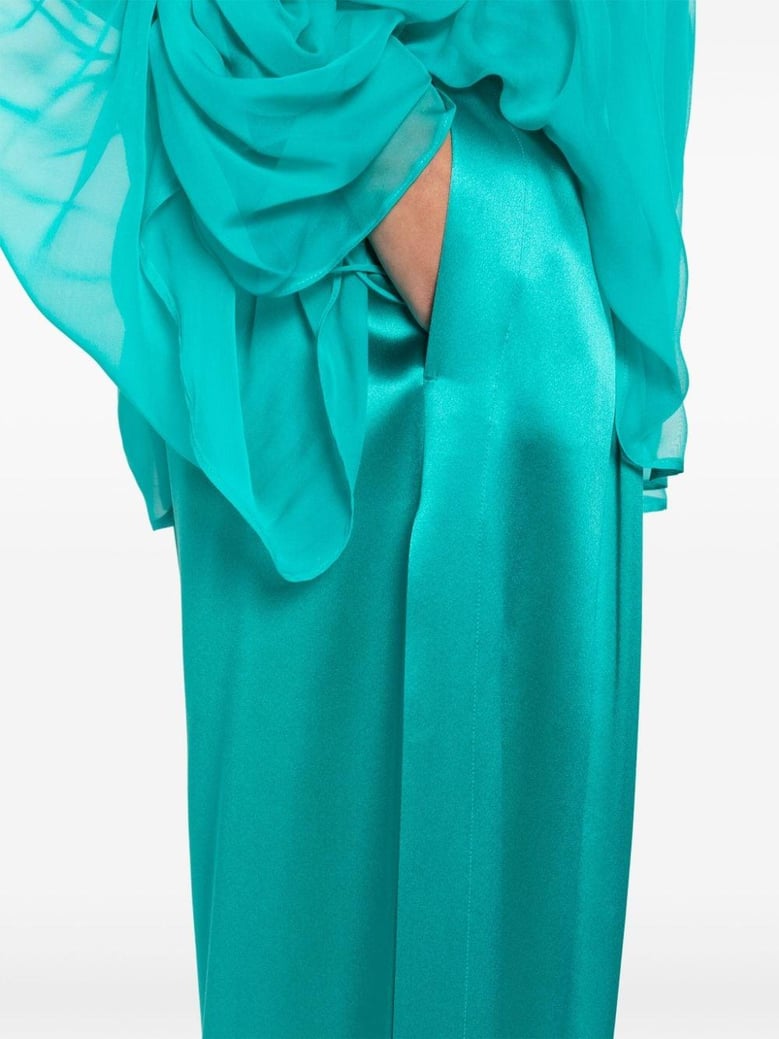 satin wide-leg silk trousers by Selfnex