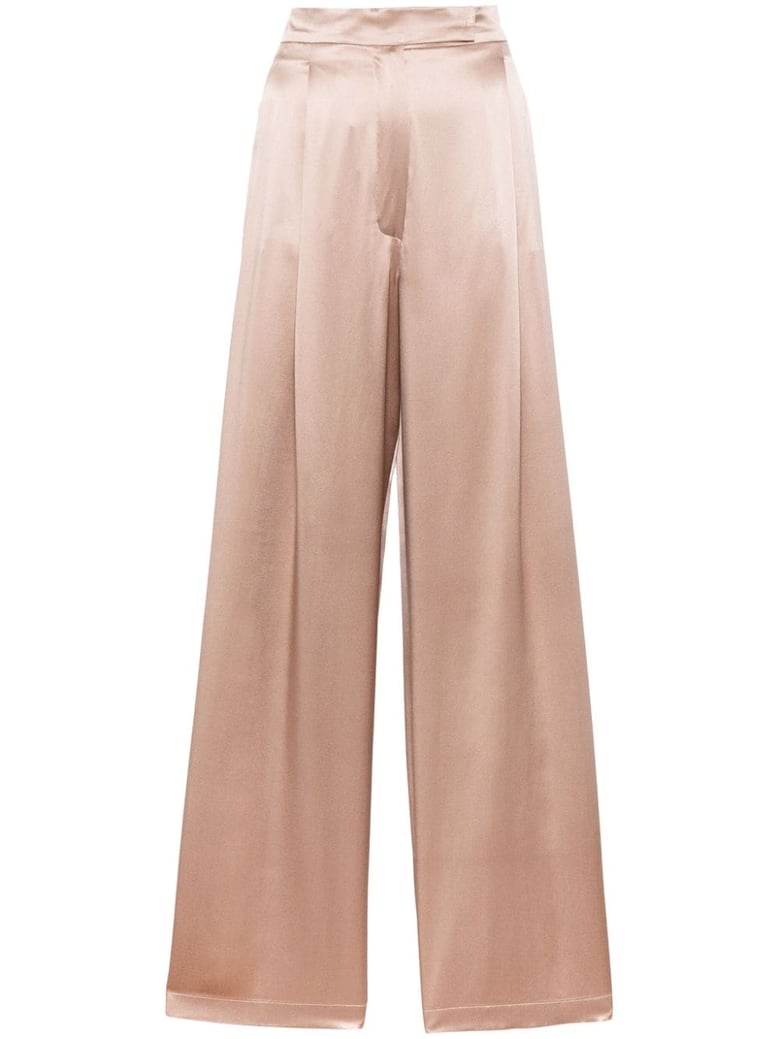 satin wide-leg silk trousers by Selfnex