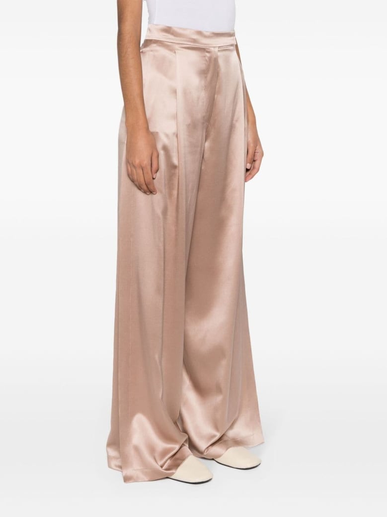 satin wide-leg silk trousers by Selfnex