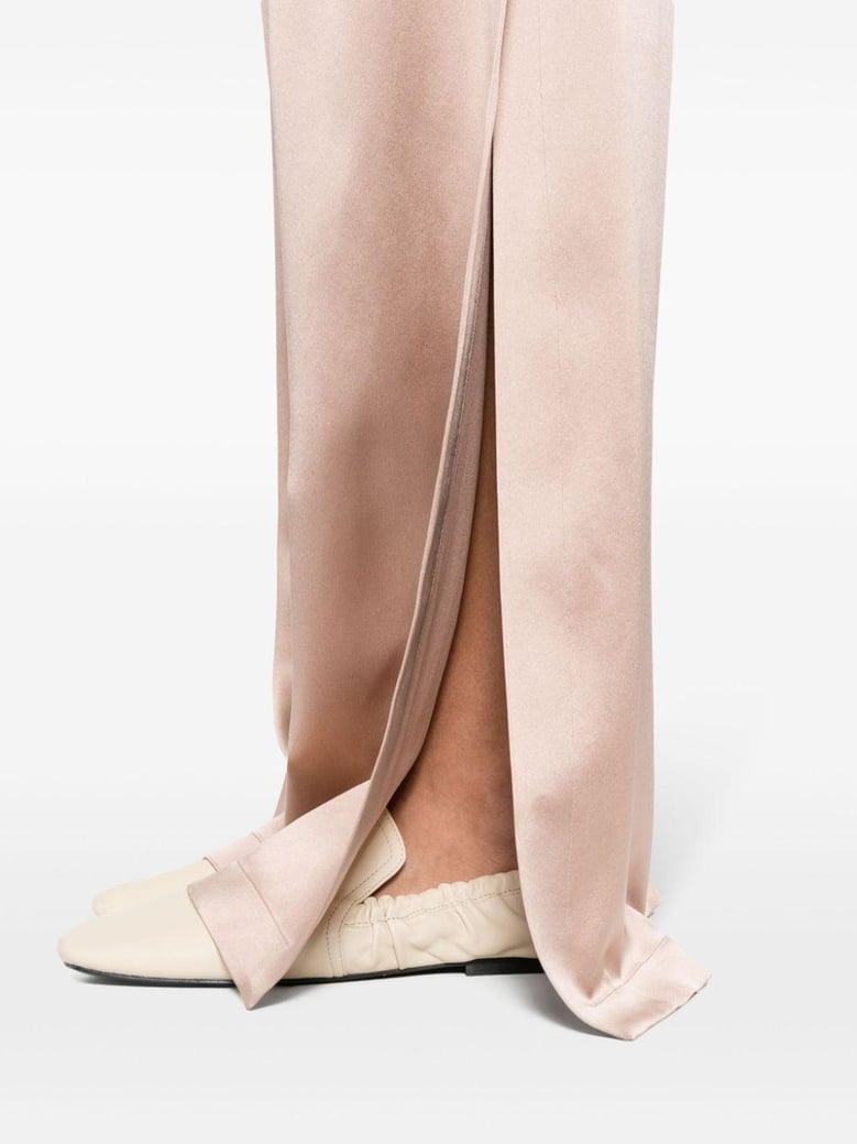 satin wide-leg silk trousers by Selfnex
