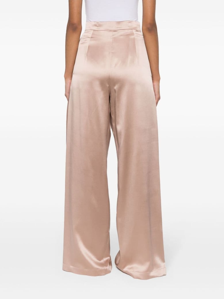 satin wide-leg silk trousers by Selfnex