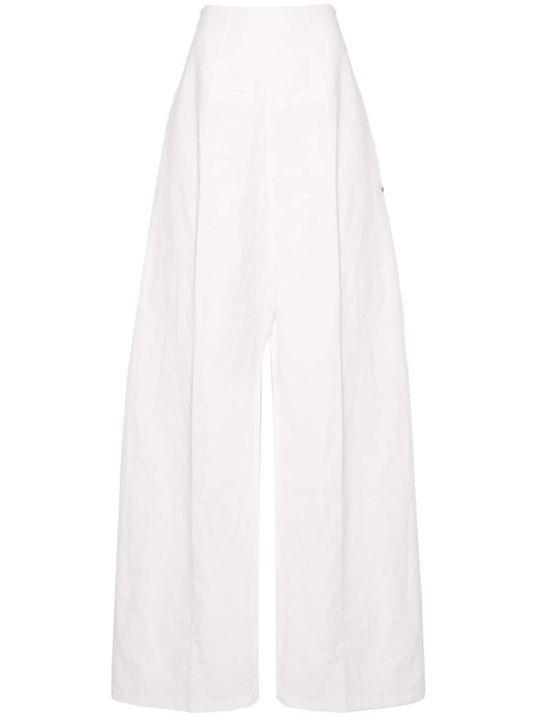 linen and cotton blend trousers by Selfnex