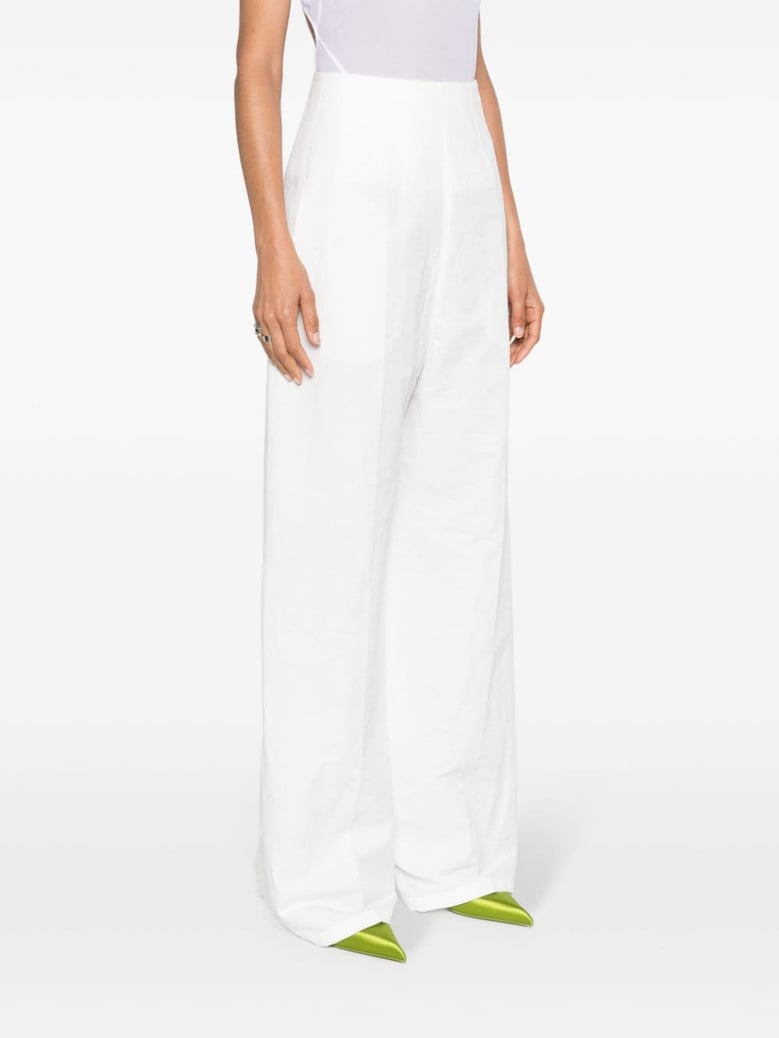 linen and cotton blend trousers by Selfnex