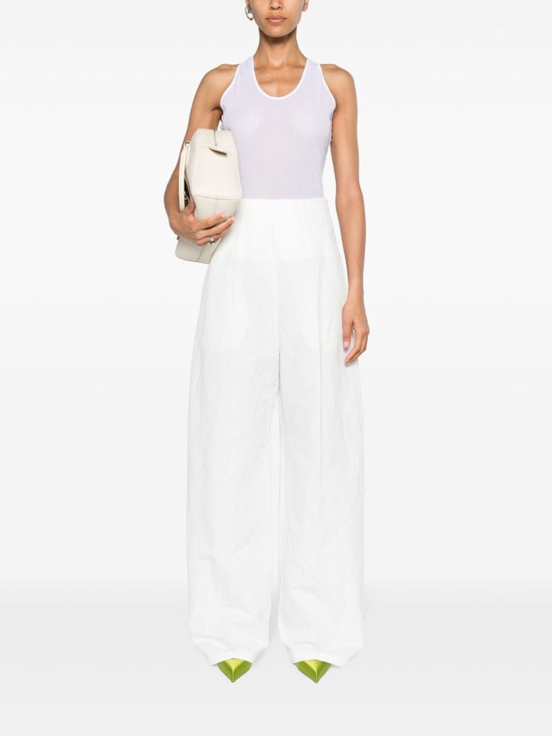 linen and cotton blend trousers by Selfnex