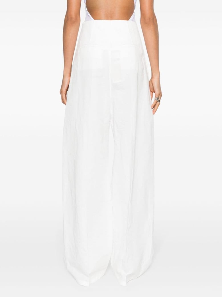 linen and cotton blend trousers by Selfnex