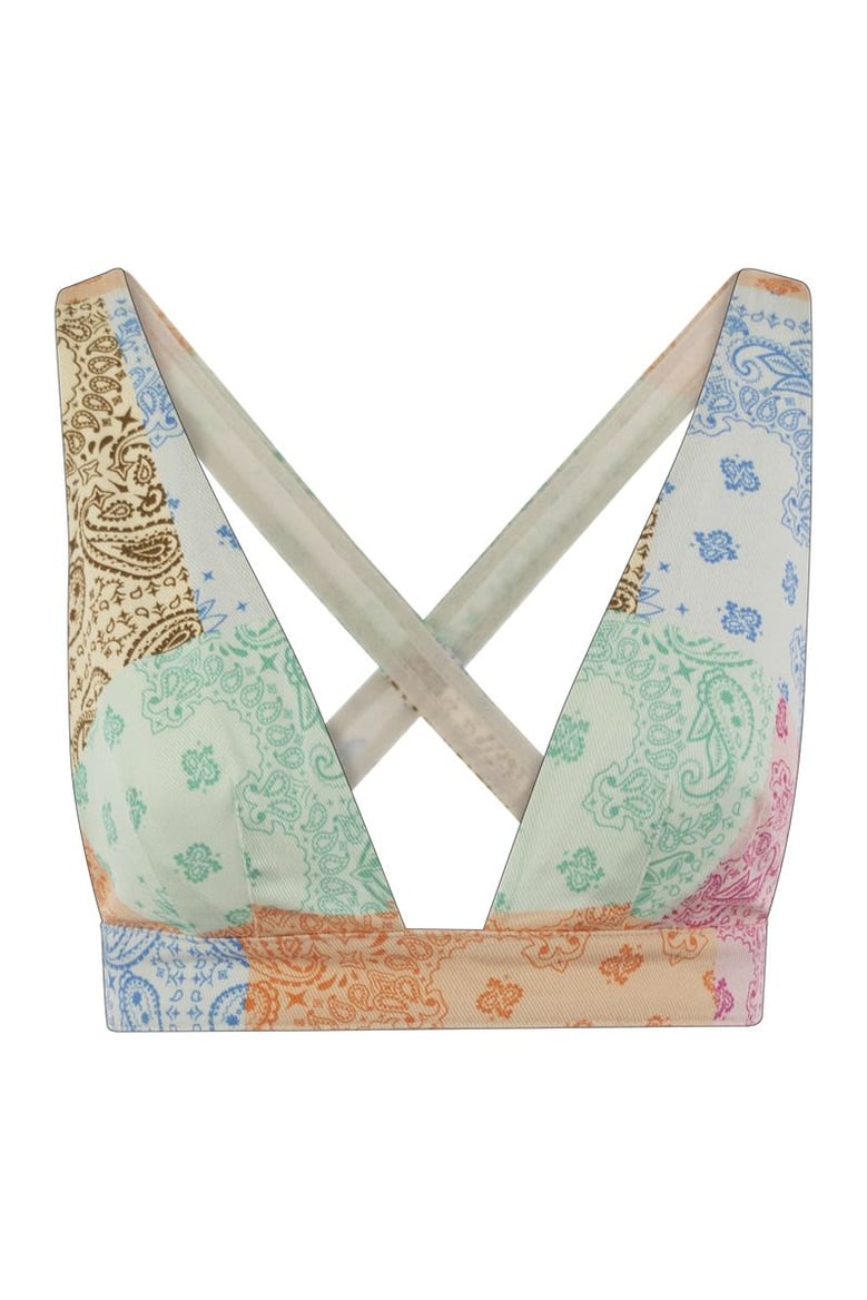 denim top with wide neckline by Selfnex