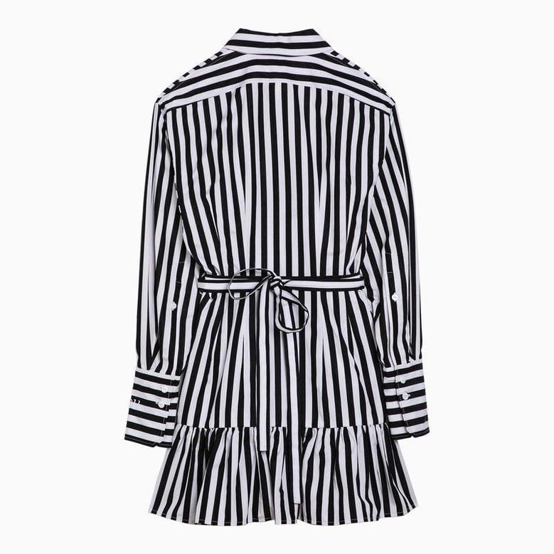 black/white striped cotton mini chemisier dress by Selfnex