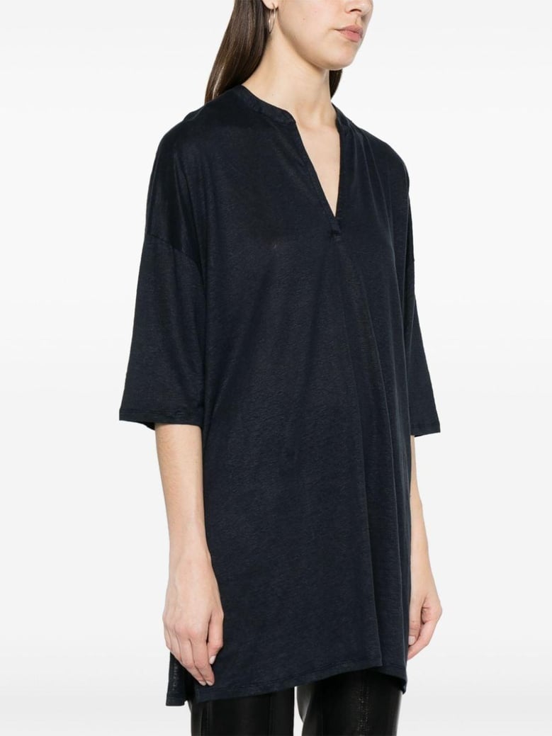 linen blend tunic dress by Selfnex